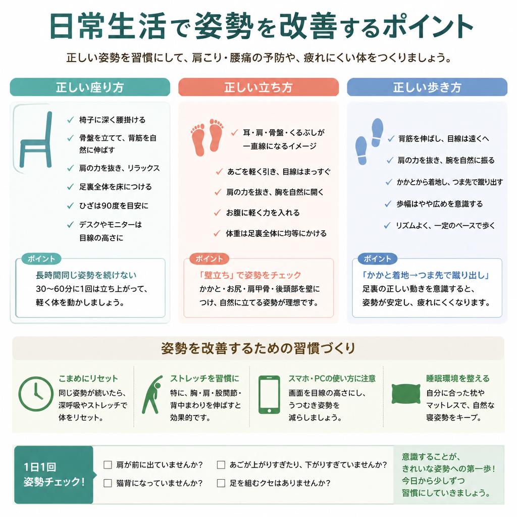 姿勢を見直すためのポイント